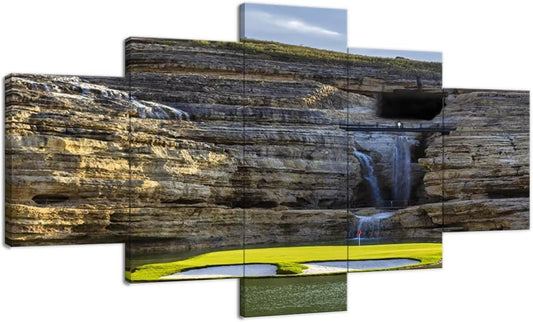 chenchenArt Payne's Valley Golf Course 19th Hole Wall Art for Living Room Bedroom Bathroom Home Decorations Payne's Valley Golf Course Picture Poster Canvas Prints Framed Ready to Hang(60''W x 32''H)