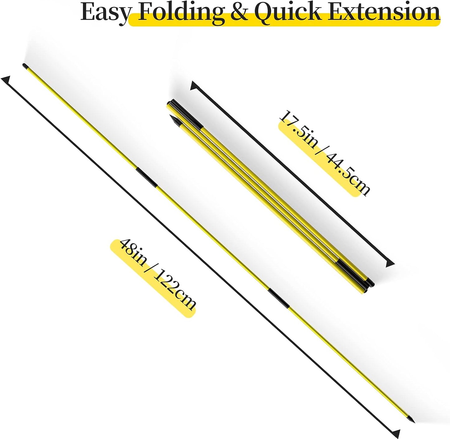 MoKo Golf Alignment Stick, 2 Set Golf Alignment Rods, 48" Collapsible Alignment Stick Golf Training Aid for Aiming, Putting, Posture Corrector, Golf Practice Sticks with Clear Tube Case