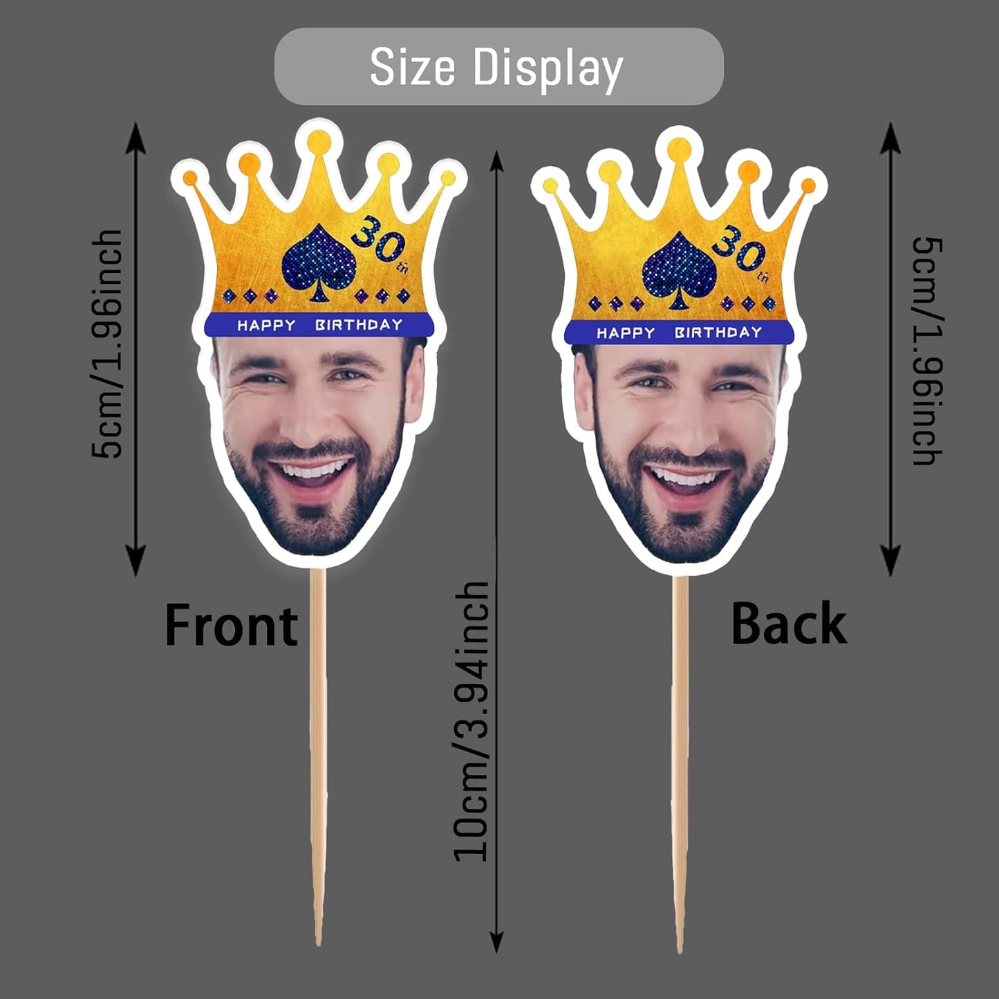 Custom Toothpick Flags with Photo 100Pcs, Personalized Cheese Markers for Hamburger Cupcakes Toppers Party Decoration Food Labeling