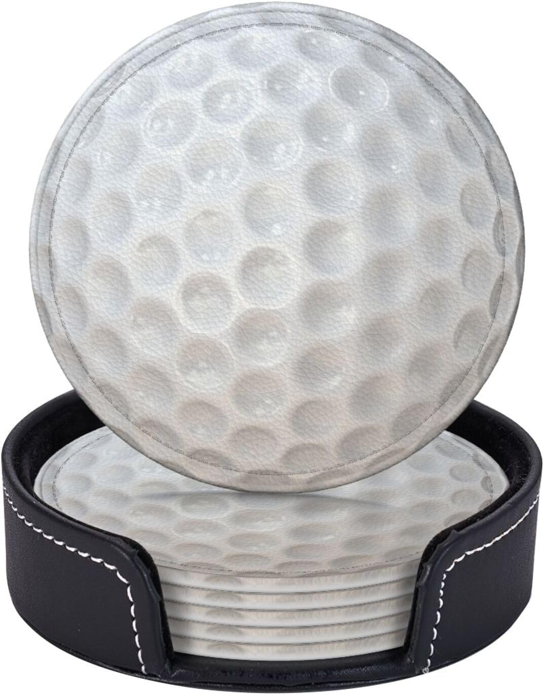 6 Pcs Golf Drink Coasters with Holder Coasters for Drinks Coffee Table Home Decor Housewarming Gift