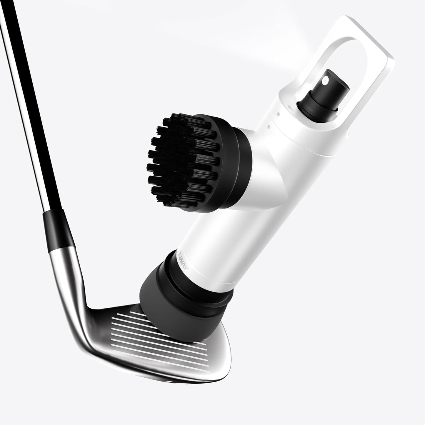 Golf Club Brush Cleaner with Water Spray Bottle and Sponge - Clean Golf Clubs Golf Balls Shoes All at Once - Heavy Duty - Golf Cleaning Device - Golf Accessories- USA Company (Pearl White)