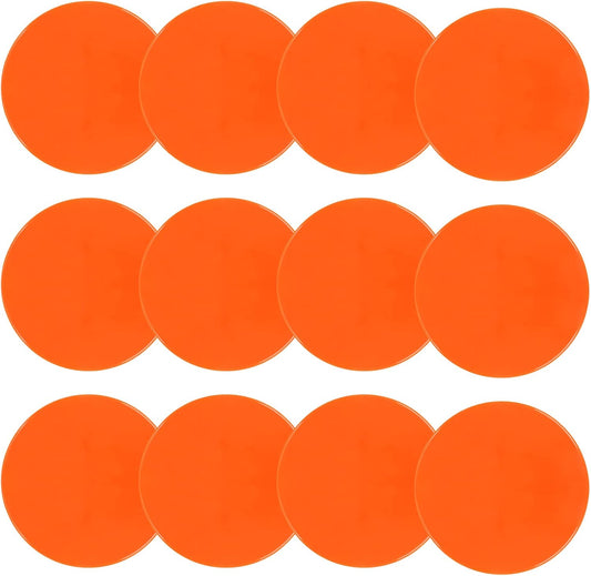 Poly Spots Spot Markers for Gym Floor 9 inch Flat Cones 12/24Pcs Non Slip Rubber Floor Dots for Kids Soccer Basketball Sports Speed Agility Training, Preschool Classroom Activities