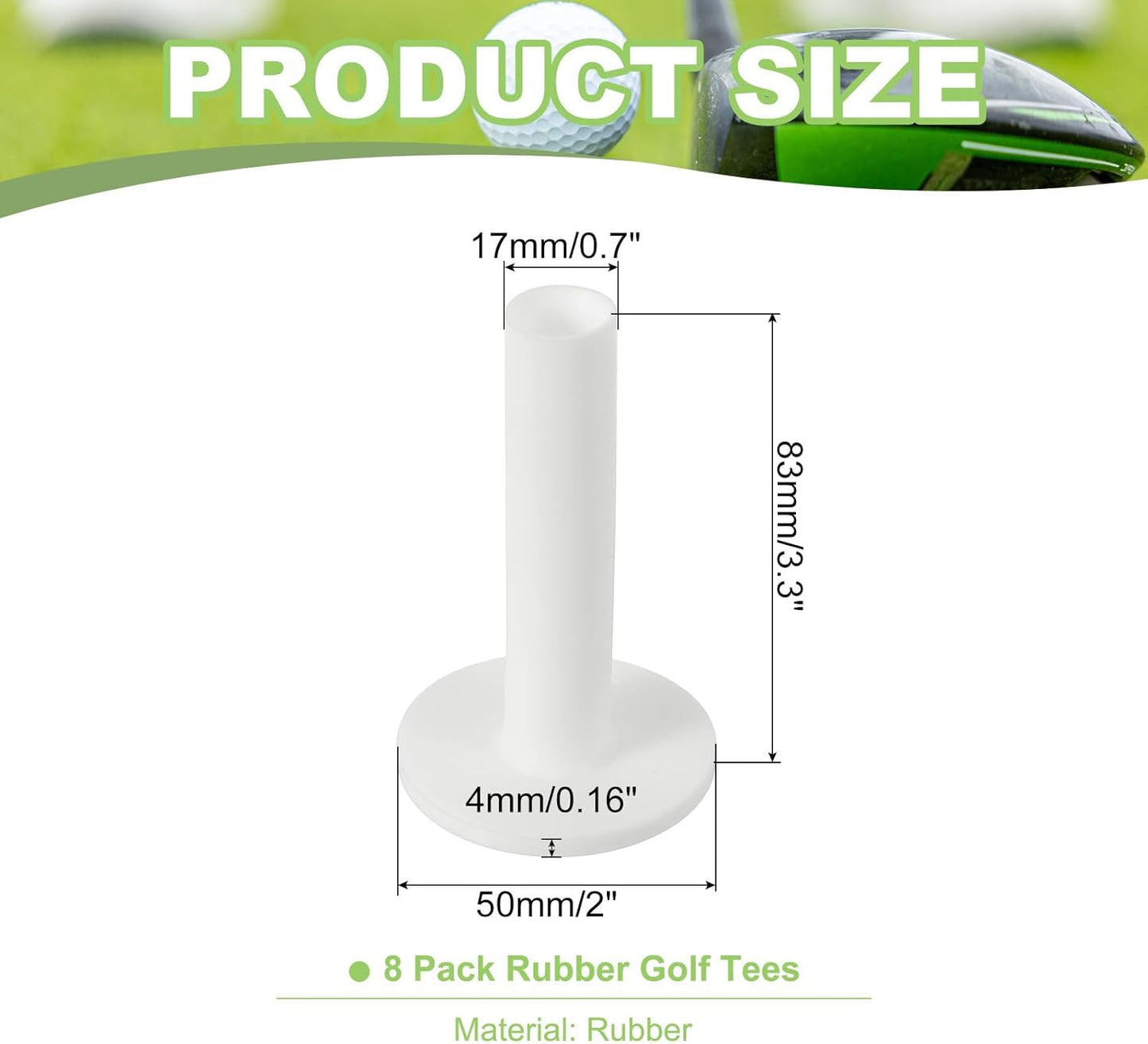 PATIKIL Rubber Golf Tee, Golf Practice Tees Training Driving Range Tee Stable Golf Ball Holder for Outdoor Indoor Hitting Mat