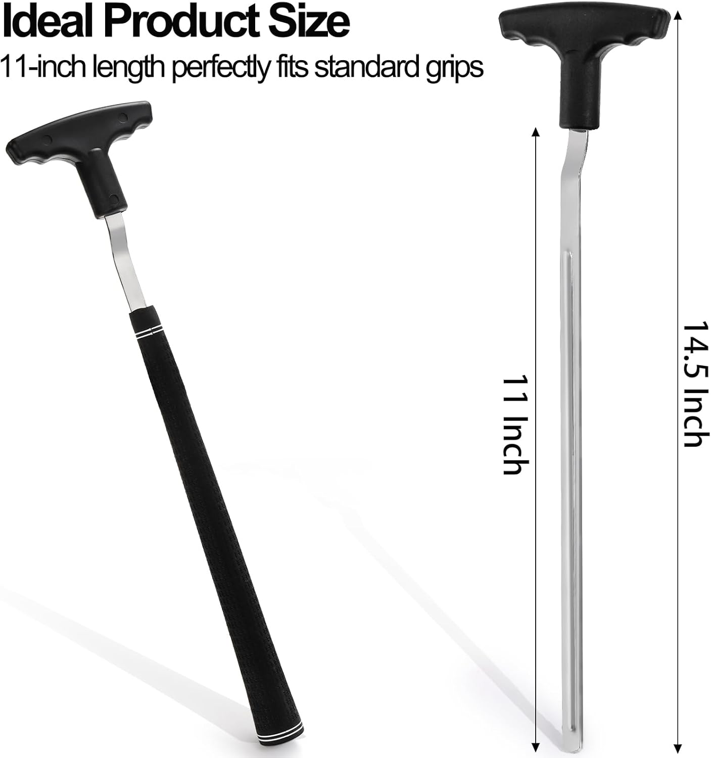 Nicunom Golf Grip Removal Tool, 11" V-Groove Grip Remover Saver for Standard Length Swinging Grips, Steel Gripping Tool Golf Grip Remover Golf Grip Tool Golf Supplies for Grip Removal