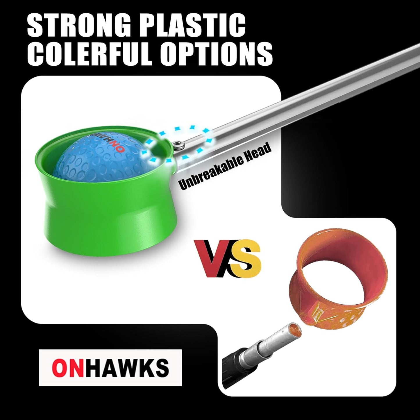 Golf Ball Retriever for Water,Telescopic 12Ft/9Ft Stainless Steel Shaft Two-Sided Easy Pick Up Balls,Unbreakable Head Retriever Tool Golf Accessories Golf Gift for Men