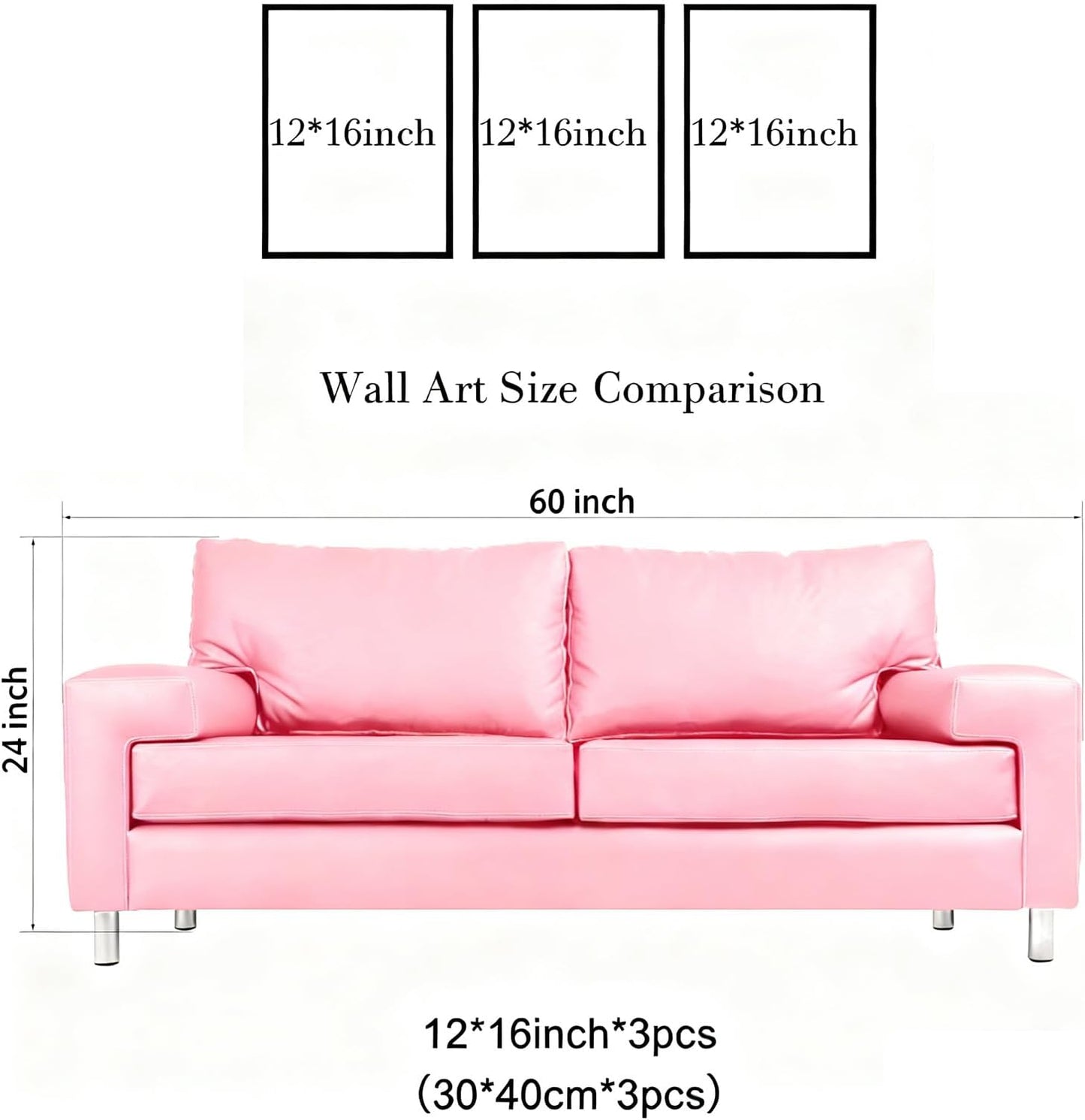 MTFBWY Floral Canvas Wall Art Flower Framed Art Prints Set of 3 Pink Wildflower Printing Botanical Nursery Pictures Wall Decor Artwork for Living Room Bedroom Bathroom 12x16in