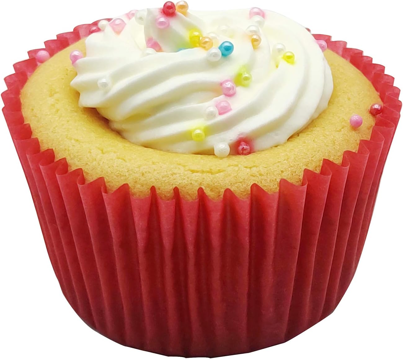 Premium Red Greaseproof Cupcake Liners Muffin Paper Baking Cups Standard Size, 100-Count