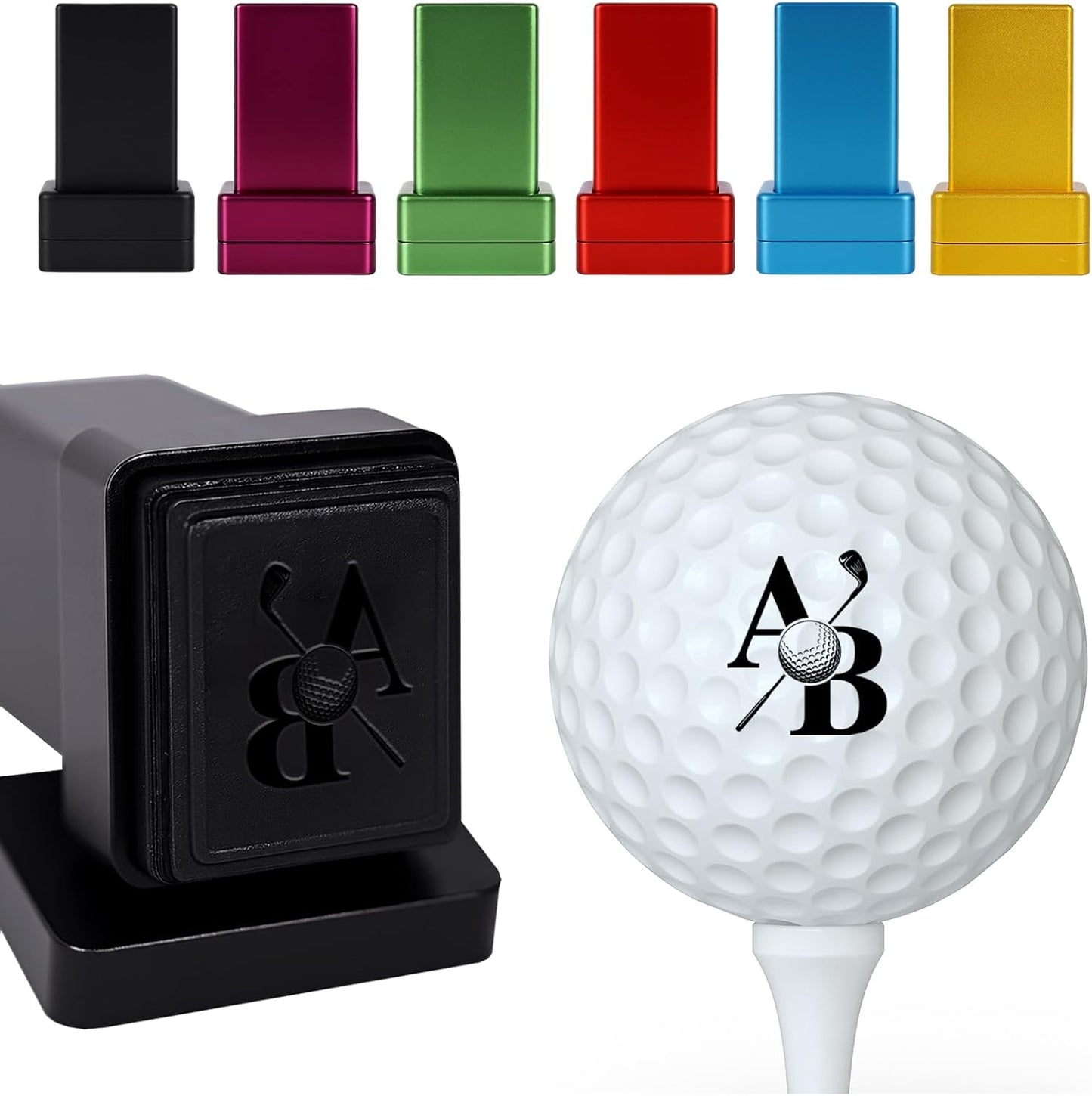 Custom Golf Ball Stamp, Self-Inking Golf Ball Stamper with Personalized Monogram Design, Waterproof Quick-Dry Ink, Durable Marker for Easy Ball ID, Ideal Gifts for Golfers Men Women Beginners