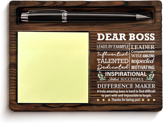 Boss Gifts for Men Women, Gifts for Bosses Boss's Day Retirement Farewell Birthday, Best Boss Sticky Note Holder Office Decor Bosses Day Gift Ideas