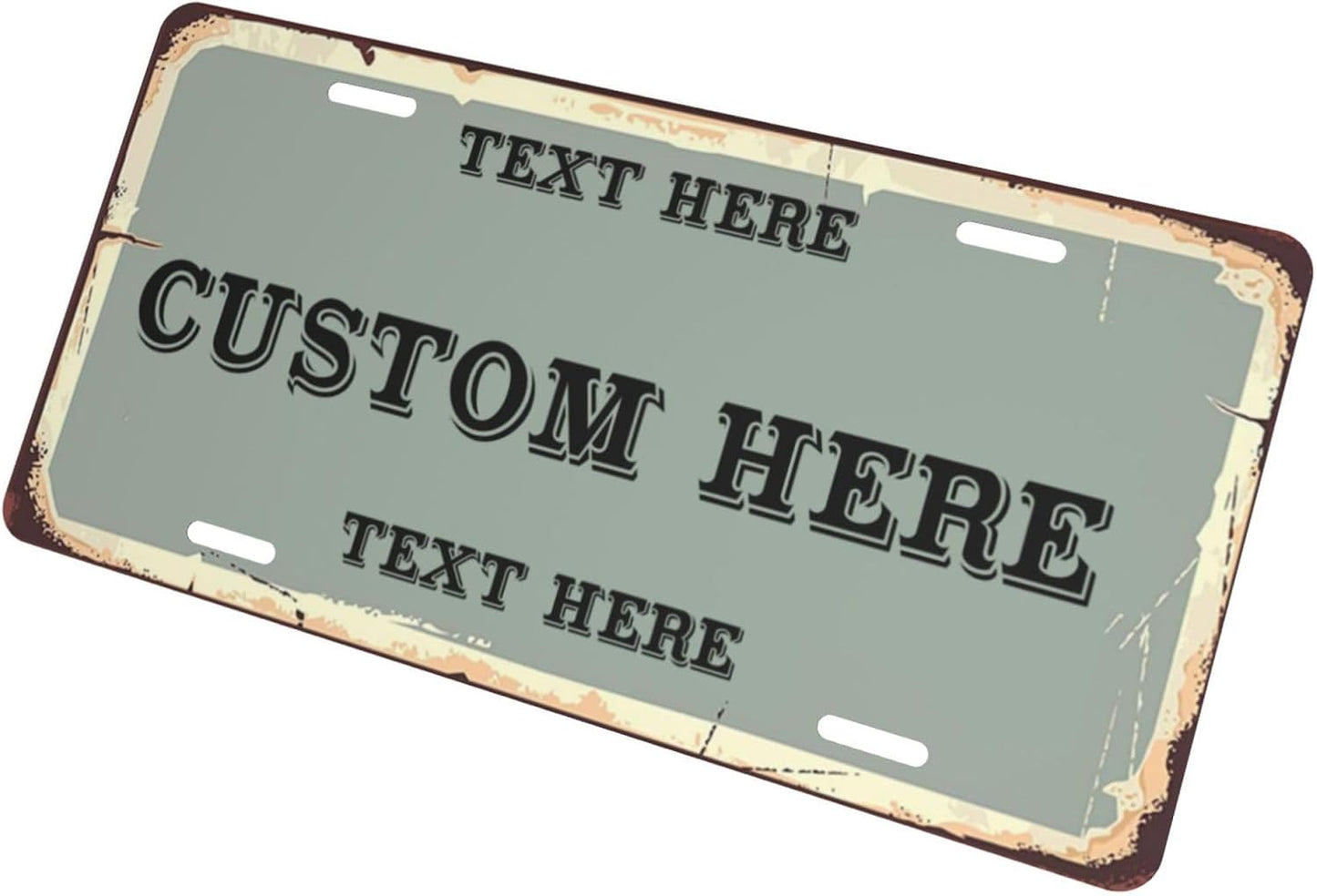 Custom Personalized Text Image Photo Design Customized Tag Aluminum License Plates for Front of Car 6x12 Inch-23