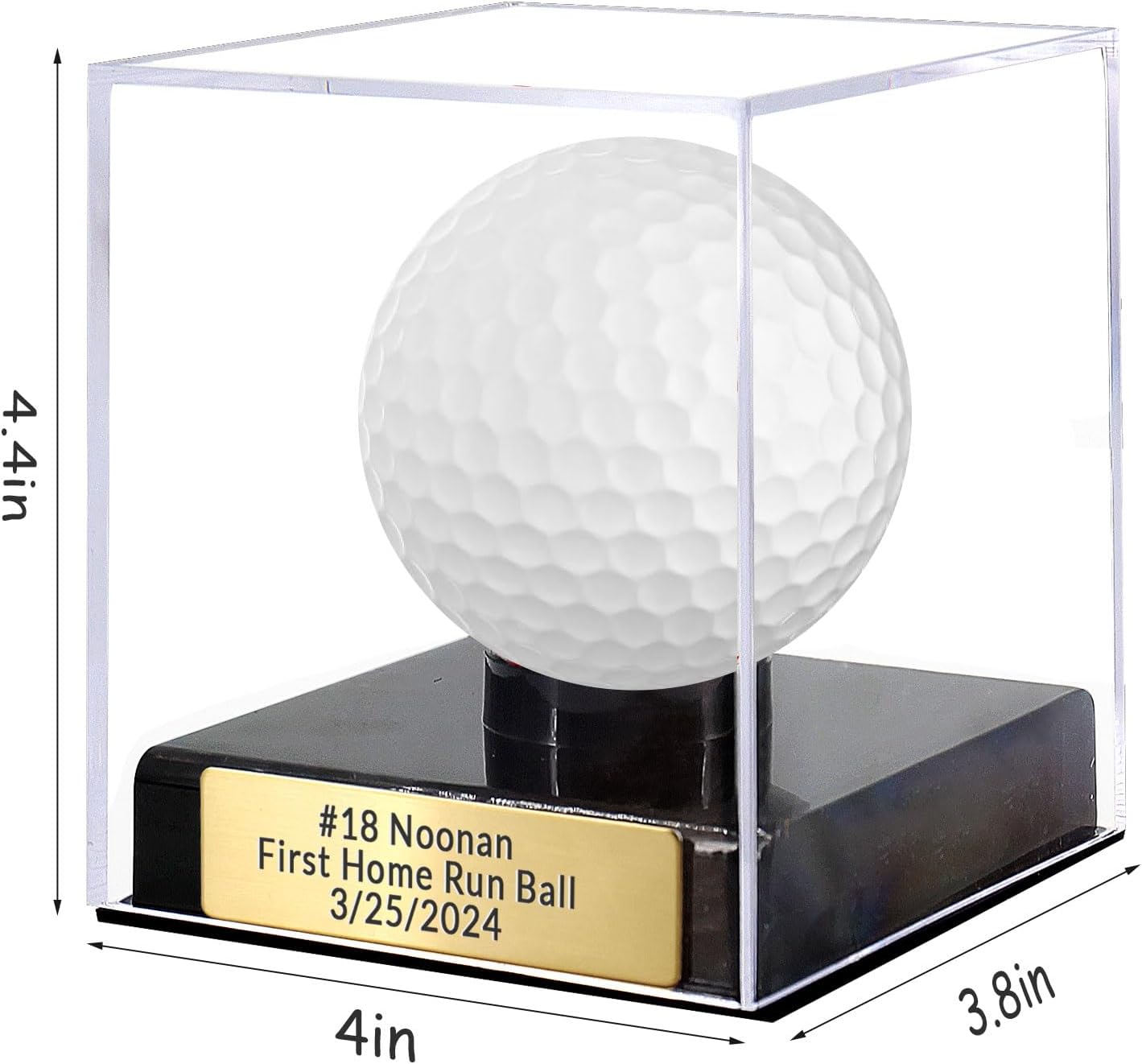Custom Golf Ball Display Case Acrylic Golf Ball Holder Case Laser Engraved Plaque Showcase Your Cherished Golf Ball Memorabilia (Sapphire Blue)