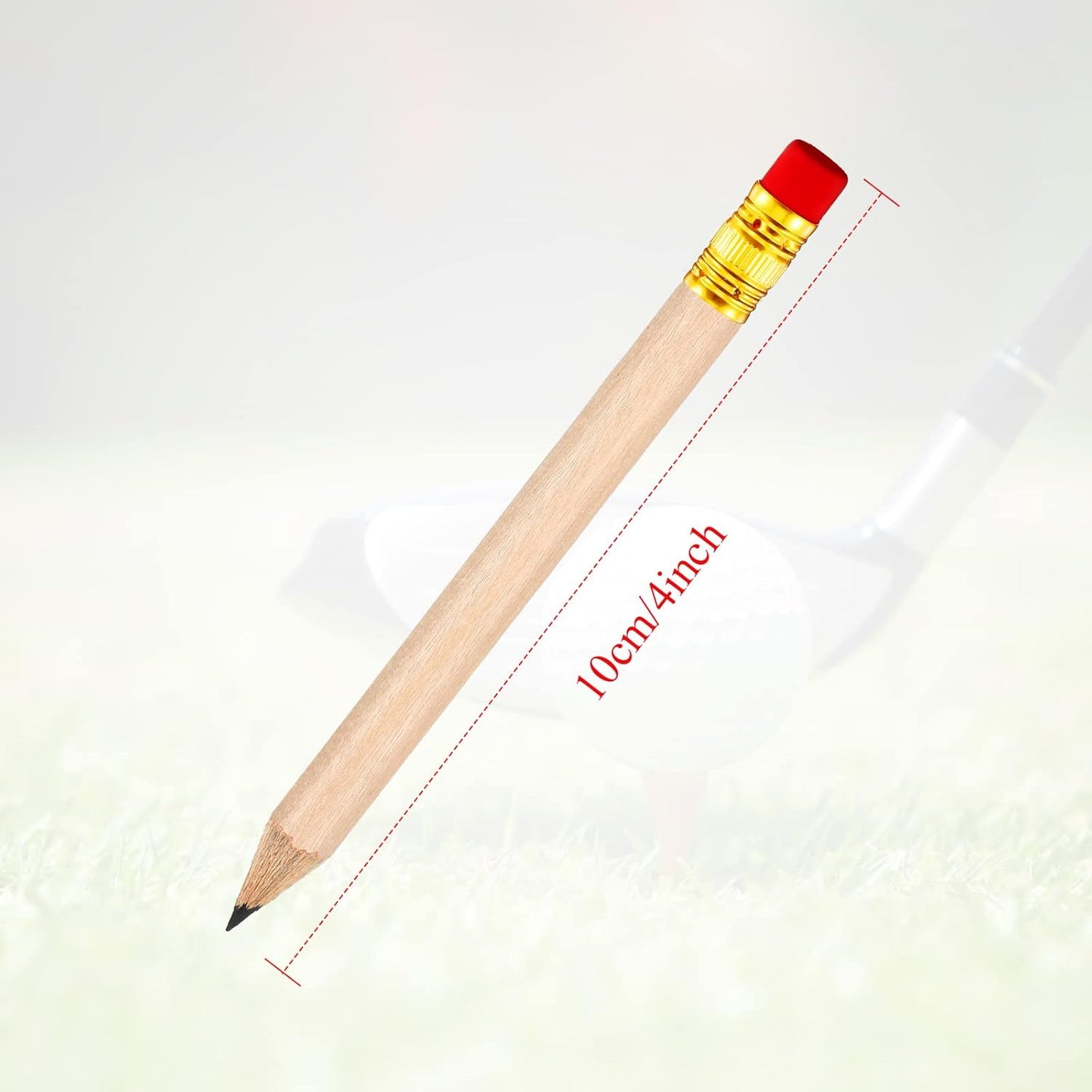 Outus 72 Pieces Golf Pencils Half Pencils with Eraser Mini Bulk Short #2 HB Pre Sharpened for Bridal Shower Wedding Office(Wood)