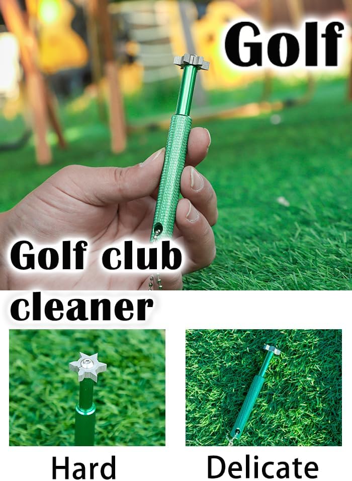 Golf Groove Sharpener,Golf Club Groove Sharpener,Groove Sharpener,Club Sharpener,Groove Sharpening Tool - Generate Optimal Backspin - Suitable for U & V-Grooves (6 Heads) (Green)