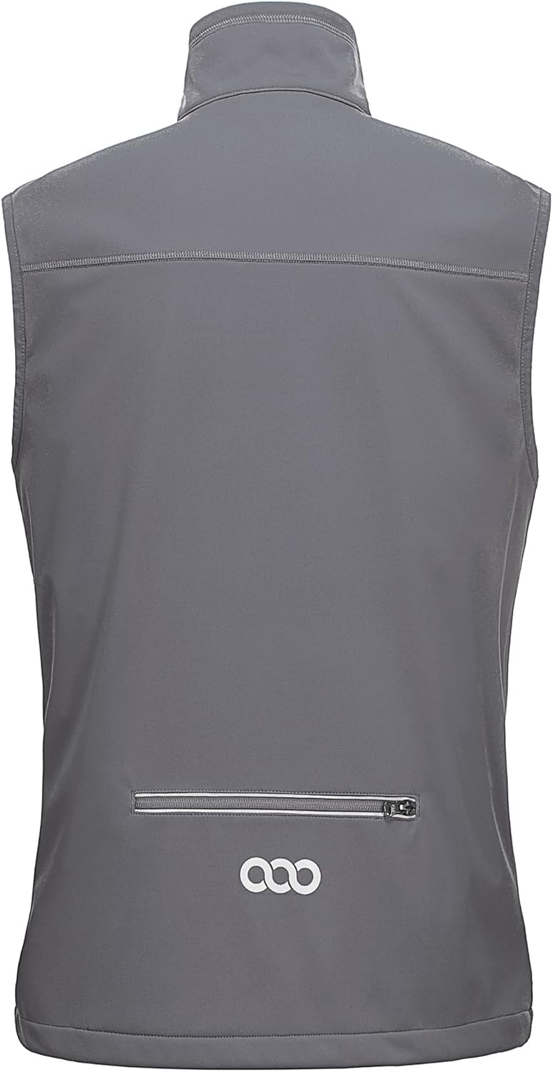 33,000ft Men's Windproof Lightweight Golf Vest Outerwear with Pockets, Softshell Sleeveless Jacket for Running Hiking Sports