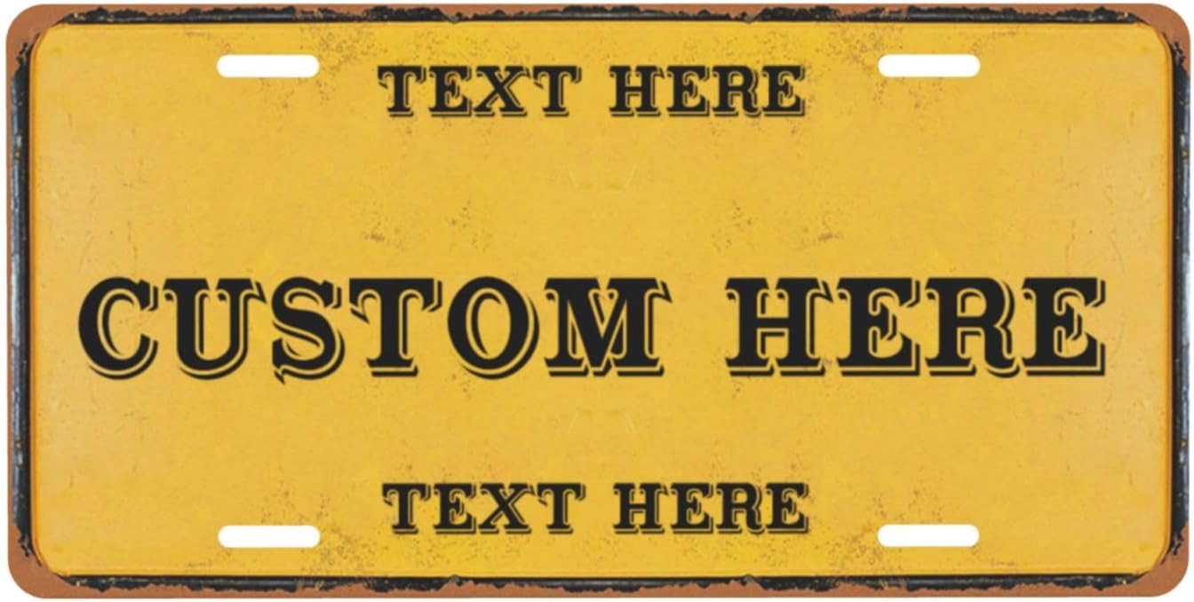 Custom Personalized Text Image Photo Design Customized Tag Aluminum License Plates for Front of Car 6x12 Inch-9