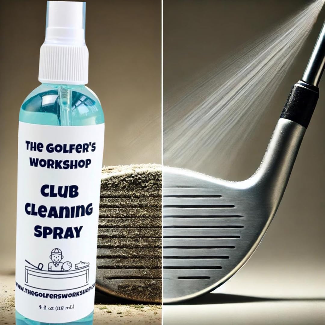 The Golfer's Workshop Golf Club Cleaner – 4oz Portable Spray Bottle | Deep Clean for Clubs, Balls & Grips | Golf Accessory