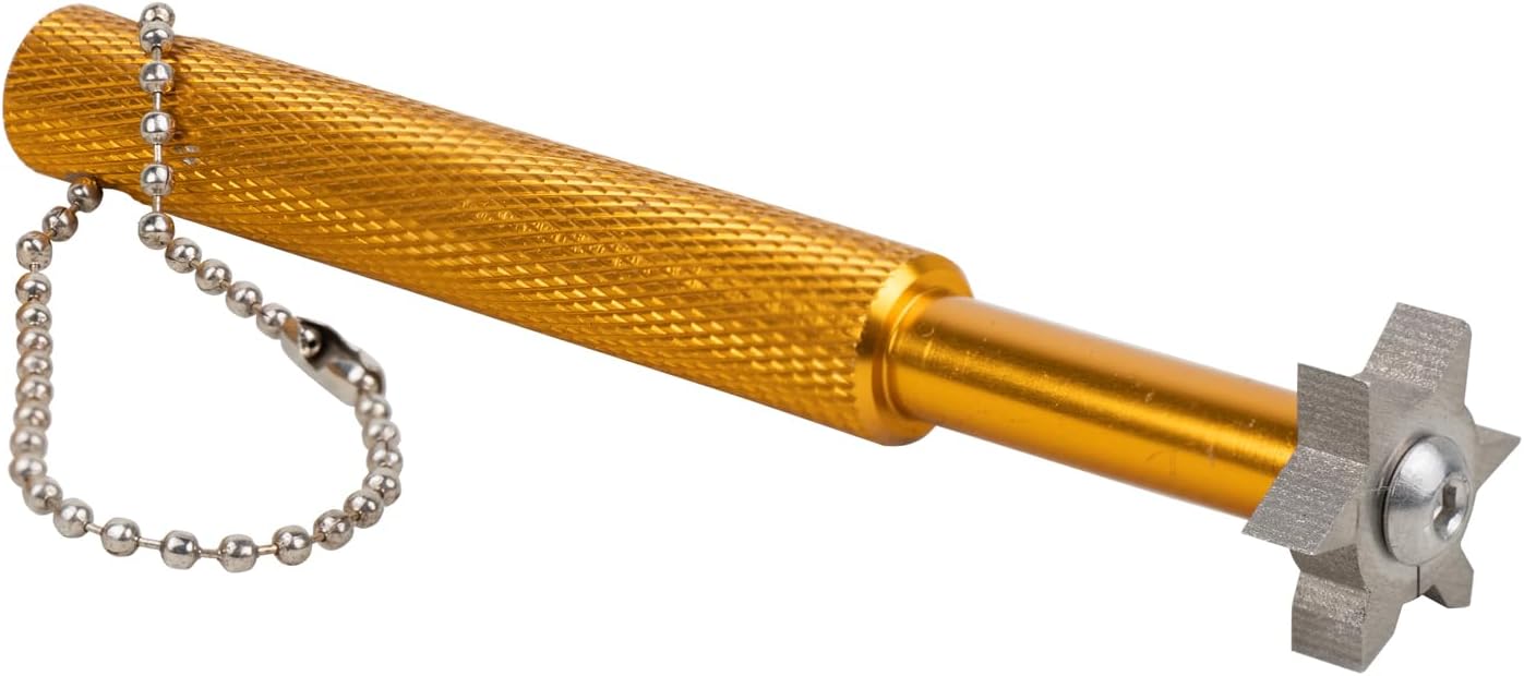 Golf Groove Sharpener,Golf Club Groove Sharpener,Groove Sharpener,Club Sharpener,Groove Sharpening Tool - Generate Optimal Backspin - Suitable for U & V-Grooves (6 Heads) (Golden)