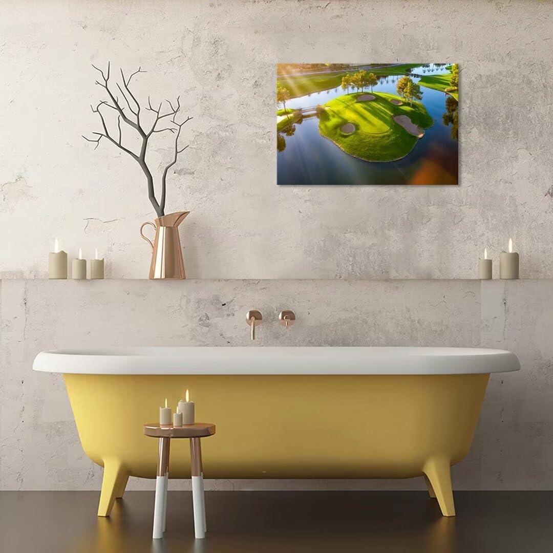 Island Golg Hole in Arizona Wall Art for Living Room Bedroom Bathroom Home Decoraitons Golf Course Picture Poster Framed Artwork Canvas Prints Ready to Hang(28''H x 44''W)