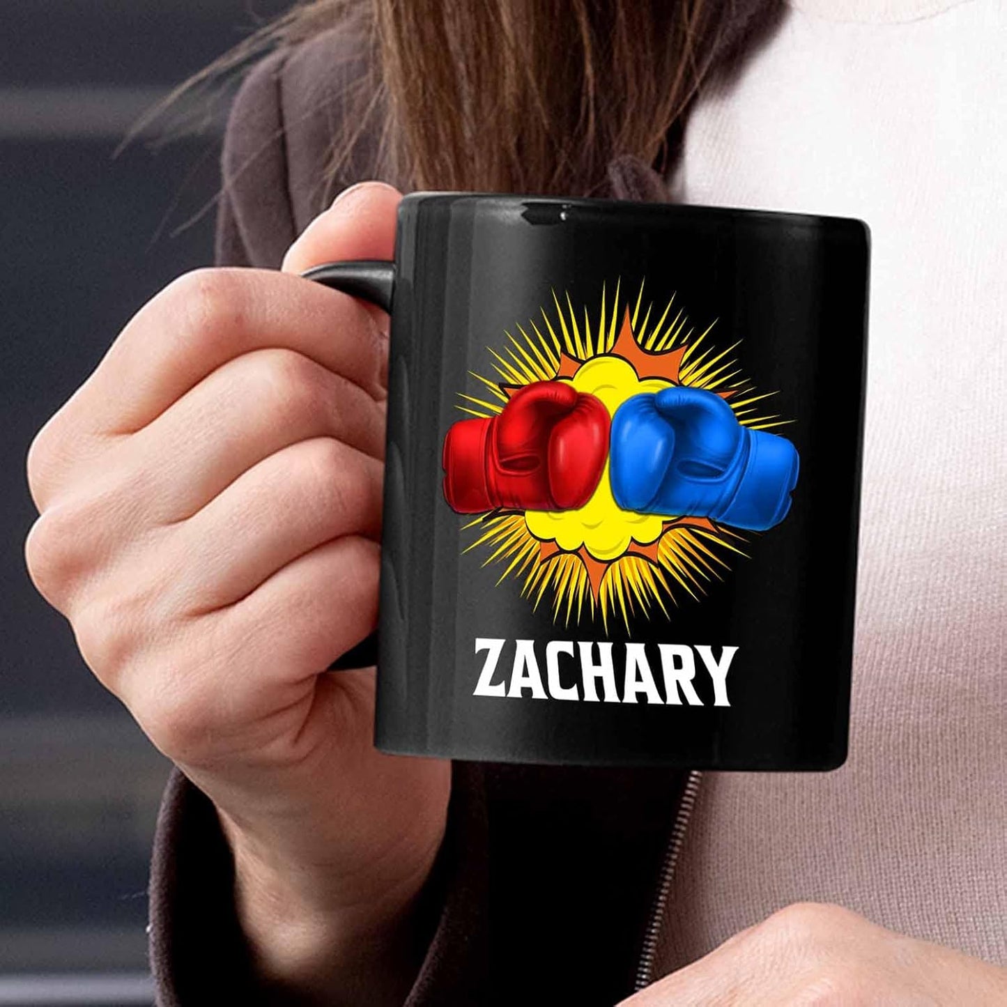 Personalized Boxing Coffee Mugs Cups Gifts For Men Women Fans Team Boxing, Customized Boxer Boxing Gloves Coffee Cup With Name, Boxing Gloves Black Ceramic Mug Gift, Boxer Boxing Tea Mug 11 Oz 15 Oz