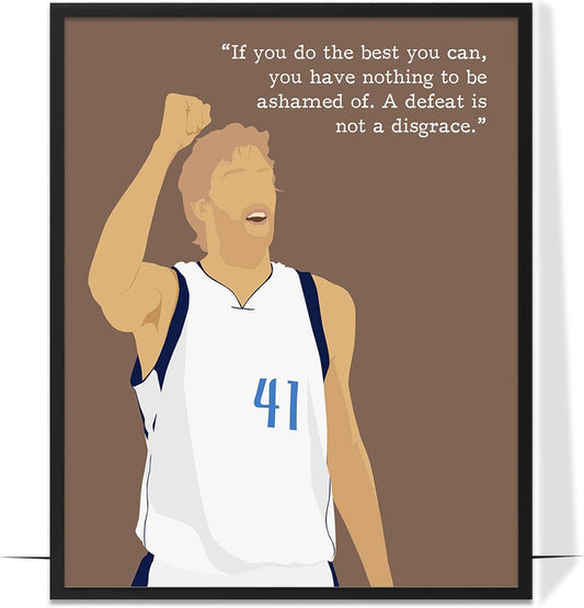LOLUIS Motivational Basketball Superstar Hand-Drawn Artwork Sport Quote Wall Art Decorations (Unframed 16"x20", Basketball Player 10)
