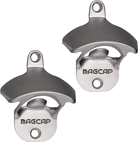 Outdoor Bottle Opener Wall Mounted - Style Magnetic Beer Bottle Opener that Catches Caps - Easy to Install and Incredibly Convenient