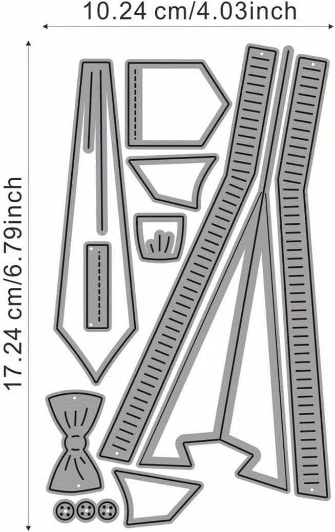 Metal Cutting Die for Scrapbooking - Cut Stencils for DIY Scrapbook Photo Album Decorative Paper Card, Card Making Supplies & Crafting Die Cut (Suit and Dress 6.7 x 4 in)