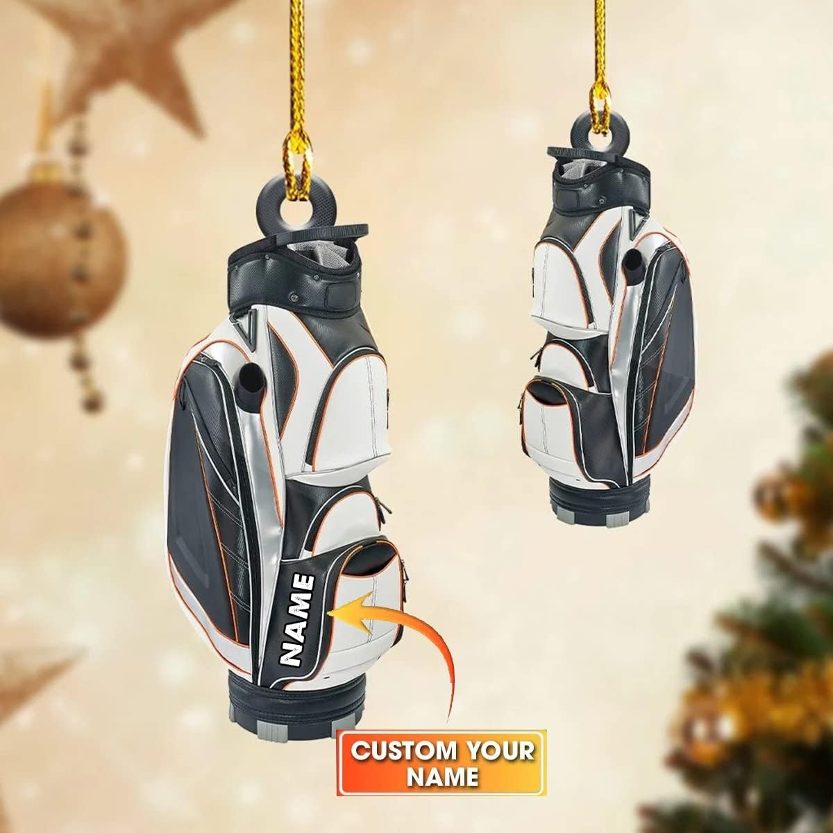 Personalized Golf Ornament, Custom Shape Ornament, Gifts for Golf Lovers, Player, Him, Her, Christmas Tree Decor, Home Decor, Golfing Cart Christmas Ornament, Idea 14