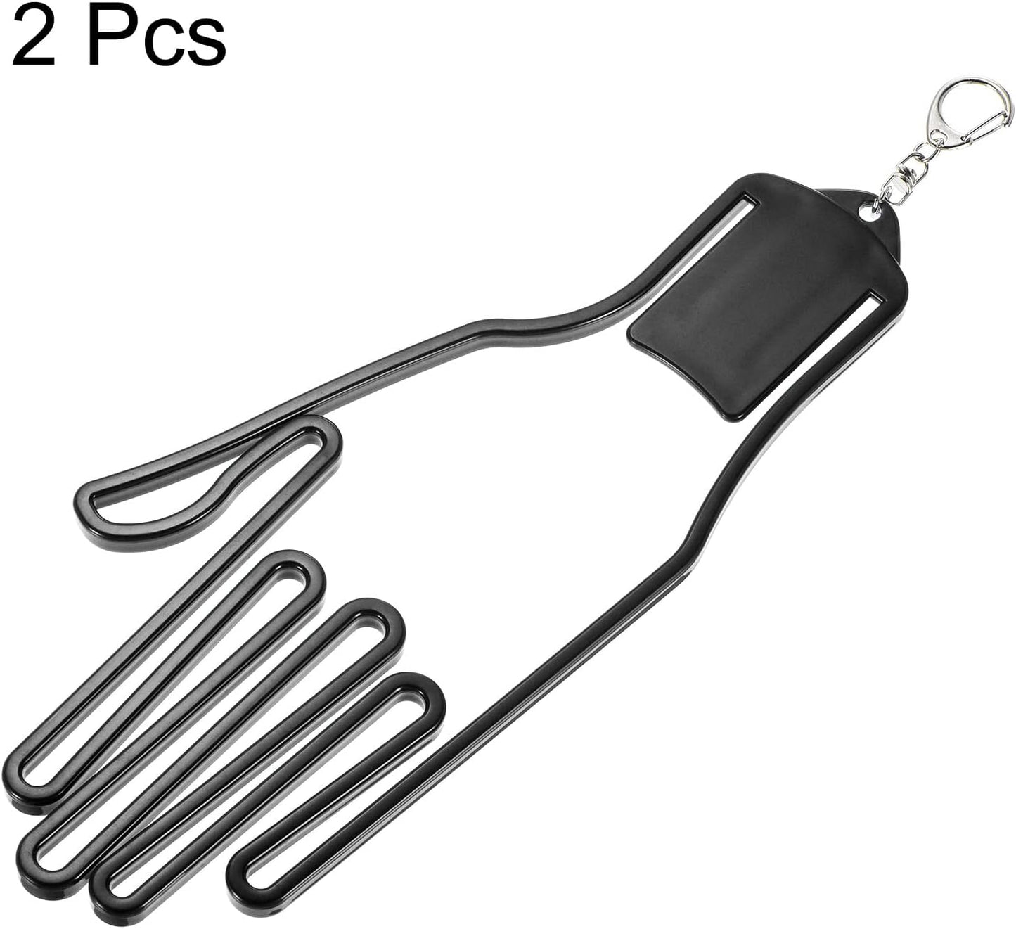 PATIKIL Golf Gloves Stretcher, 2 Pack Plastic Keeper Support Rack Holder Dryer Hanger Frame with Keychain Hook for Sports Gloves Maintenance, Black L Size