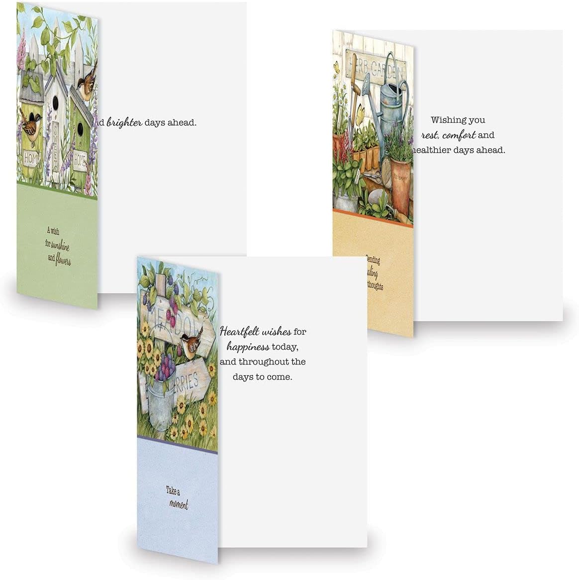 Current Well Wishes Get Well Greeting Cards by Susan Winget Value Pack - Set of 20, 10 Unique Designs, Large 5 x 7 Inch Cards, Sentiments Inside, Envelopes Included