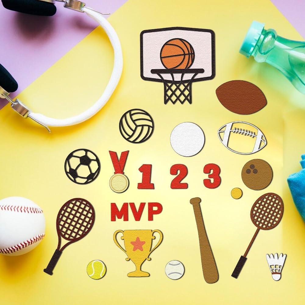 Various Balls Rackets Cutting Dies Card Making Die Cut Carbon Steel Die Cuts Stencils Card Scrapbooking Embossing Template for DIY Paper Craft Making Album Gift Invitation Decor