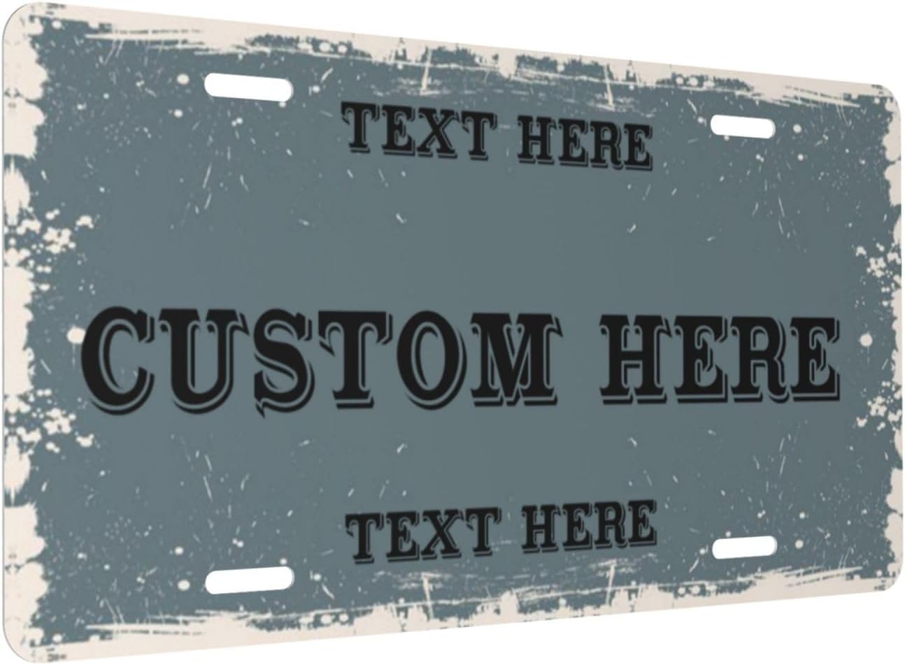 Custom Personalized Text Image Photo Design Customized Tag Aluminum License Plates for Front of Car 6x12 Inch-25