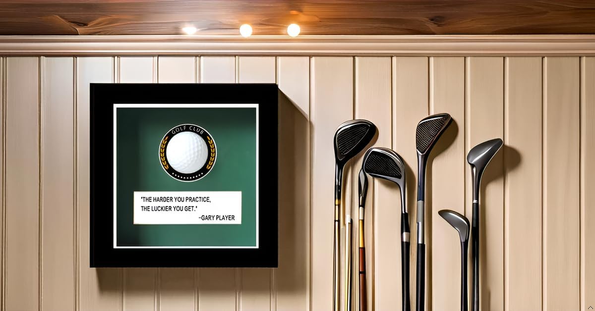 Golf Ball Display Case,Golf Ball Show Box,6.9"X6.9"Wood Display Case Box Shadow Box,Golf Ball Holder Gift for Golf Enthusiasts - Golf Ball Display Rack Cabinet for Wall Mount with Glass Door,Black.