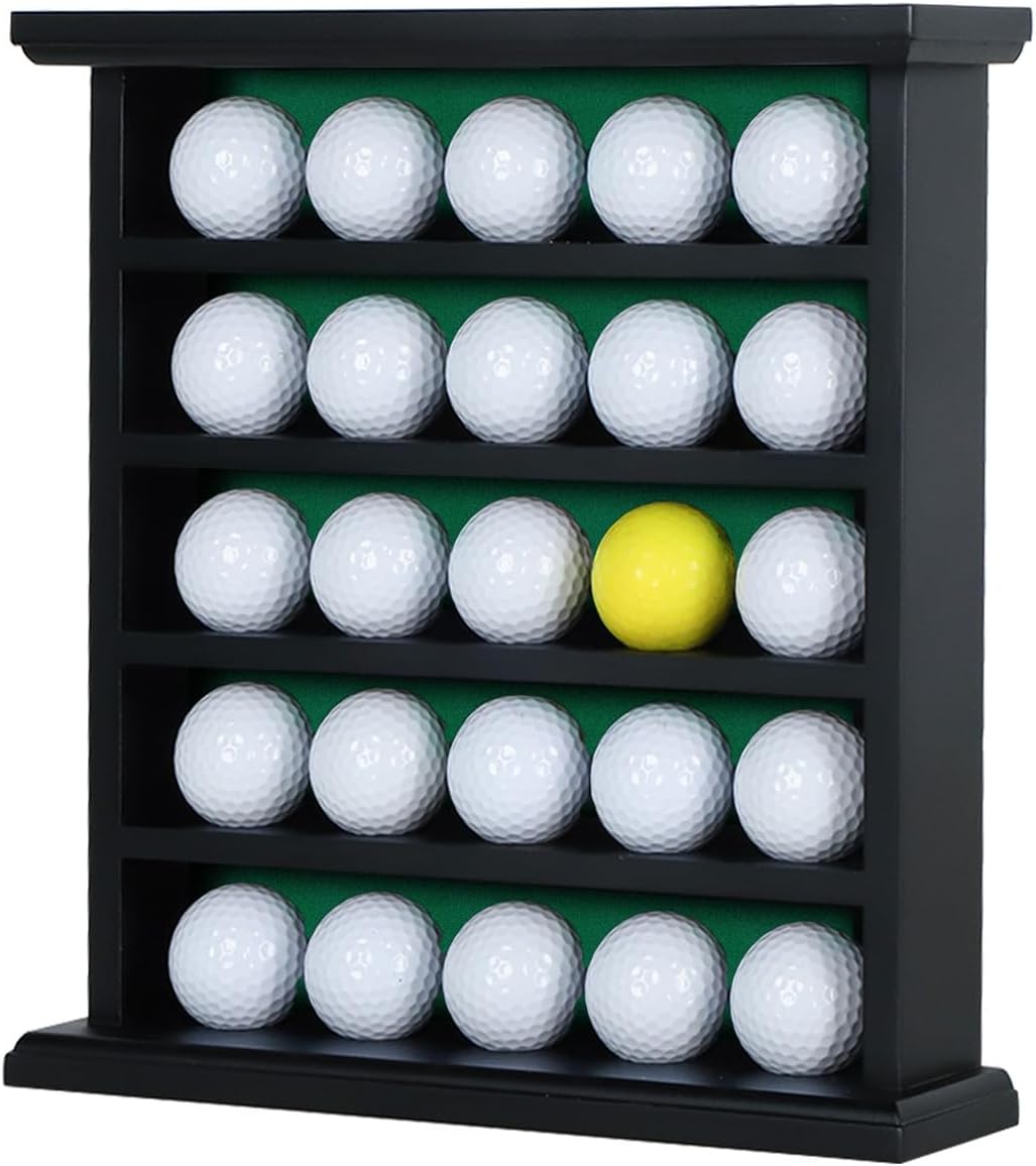 KCRasan Golf Ball Display Case - Wall Mounted Holder with Glass Door, Ideal Gift for Golf Enthusiasts