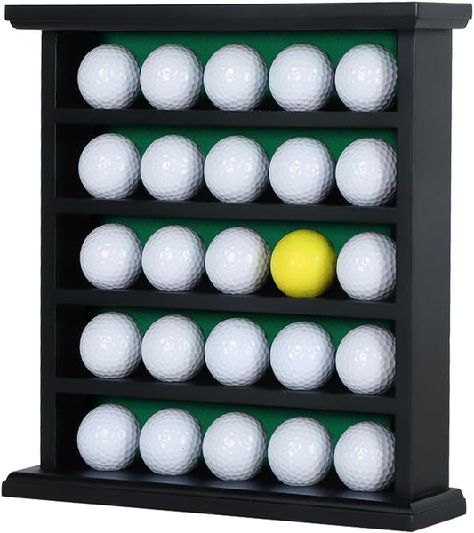 KCRasan Golf Ball Display Case - Wall Mounted Holder with Glass Door, Ideal Gift for Golf Enthusiasts