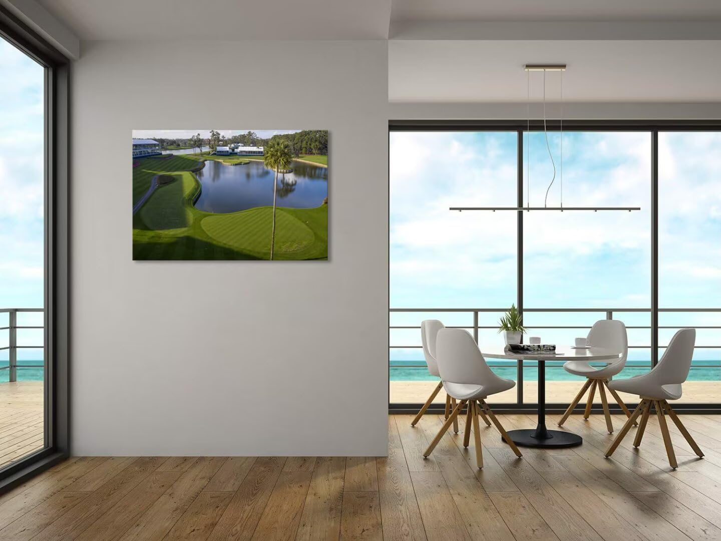 Florida Golf Course Wall Art for Living Room Bedroom Bathroom Home Decorations Golf Wall Decor Paintings TPC Sawgrass Golf Course Picture Poster Canvas Prints Framed Ready to Hang(24''H x 36''W)