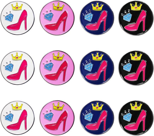 Golf Ball Markers Assorted Patterns Value Pack of 12 Golf Gifts, Golf Cap Clips and Divot Repair Tools Partner Accessories Sets for Men Women Golfer