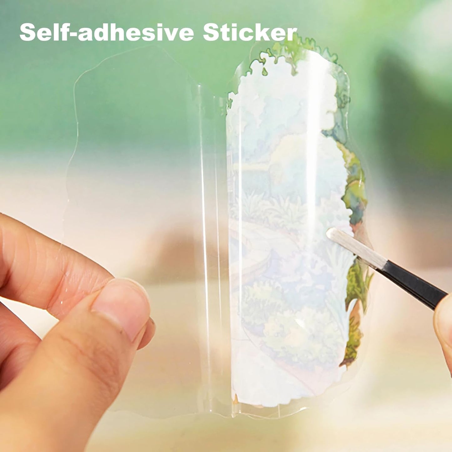 Cottagecore Garden PET Sticker Set, 60PCS Aesthetic Landscape Stickers for Scrapbooking, Journaling, DIY Crafts, and Art Supplies