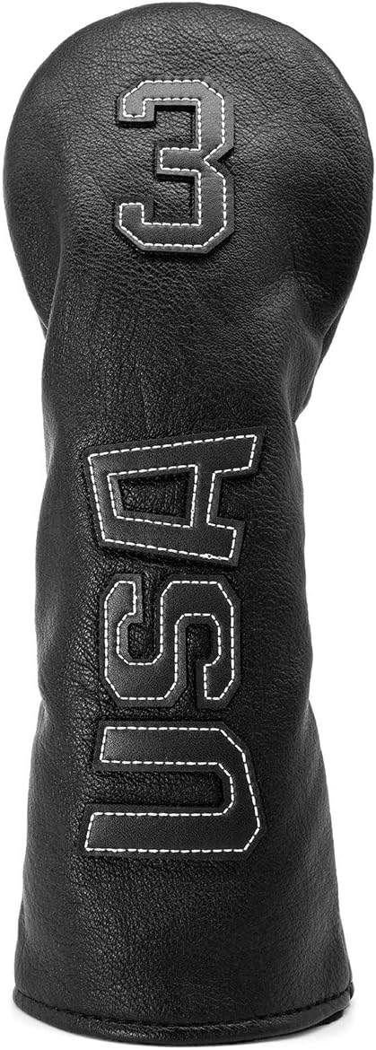TaylorMade, Titleist, Callaway Golf Driver & Fairway Wood Headcovers - Black Synthetic Leather, Thick, Cool, USA Made