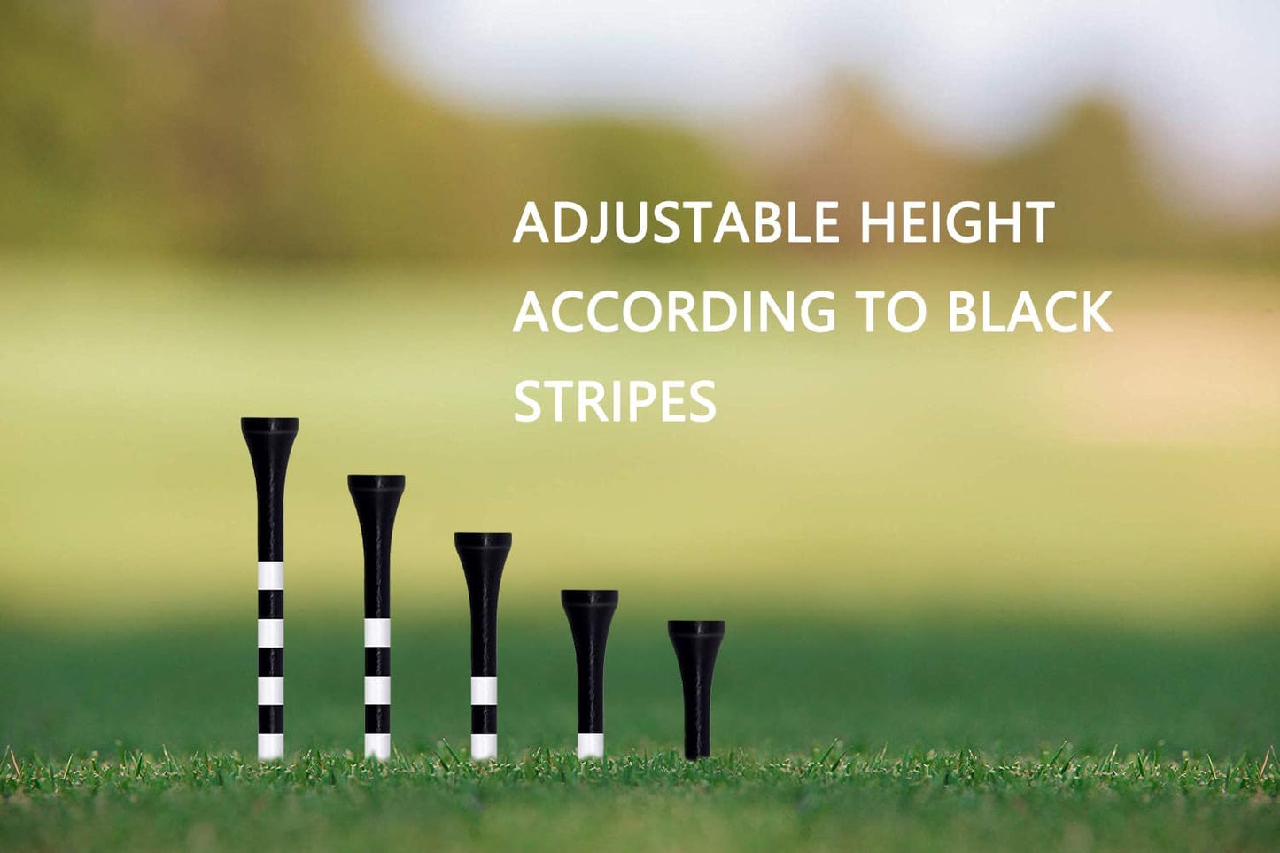 Wooden Golf Tees 3-1/4", 2-3/4", 2-1/8", 1-1/2" Available, 100 Count (Natural Color, White, Black, Blue, Red, Green, Yellow, Pink, Orange)