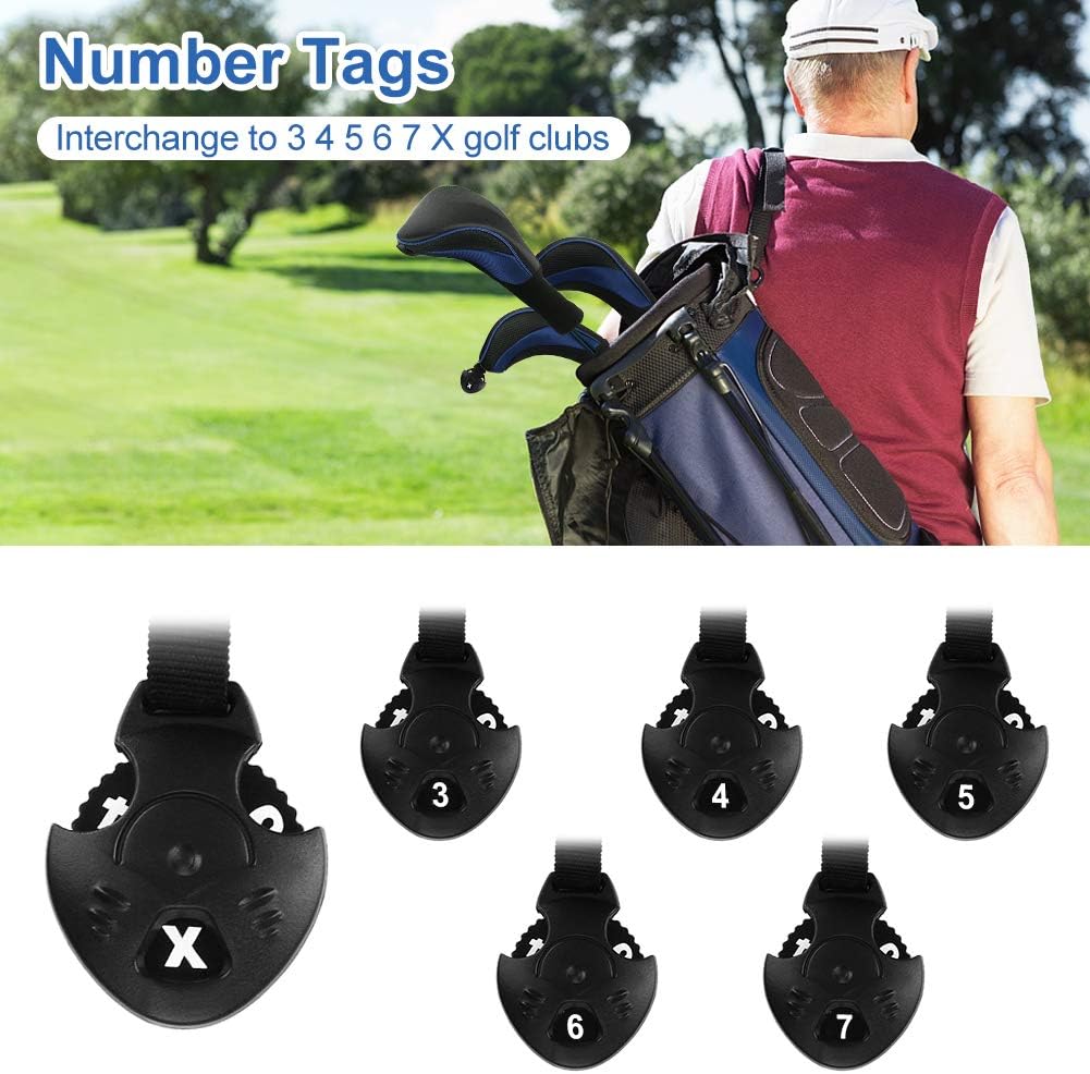 Golf Club Head Covers for Fairway Woods Driver Hybrids, 3Pcs Long Neck Mesh Golf Club Headcovers Set with Interchangeable No. Tags 3 4 5 6 7 X