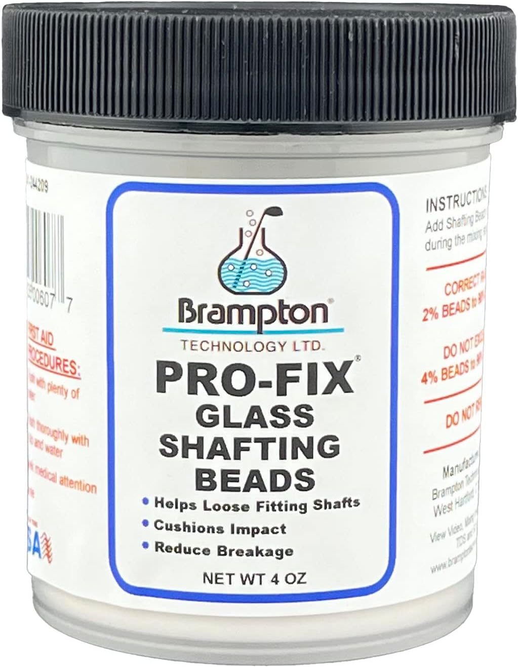 Brampton PRO-FIX Glass Shafting Beads - Golf Club Shaft Installation Stabilizer - Increase Bond Strength