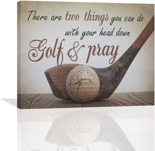 Golf Wall Art Sports Golf Pictures Wall Decor Motivational Quotes Canvas Painting Artwork Modern Home Decorations Framed for Bedroom Office Living Room 16"x20"