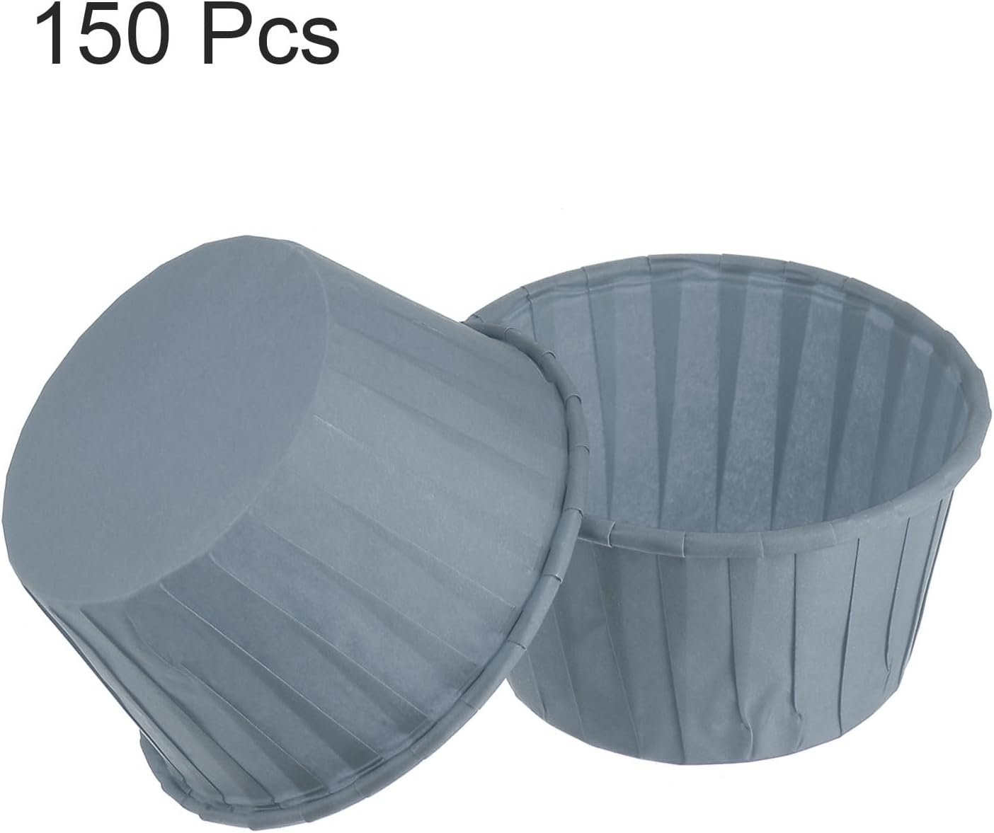 HARFINGTON 150Pcs Cupcake Baking Cups 3.5oz Standard Size Paper Cupcake Liners Greaseproof Wrappers Disposable for Wedding Birthdays Christmas Dessert, Grey Blue