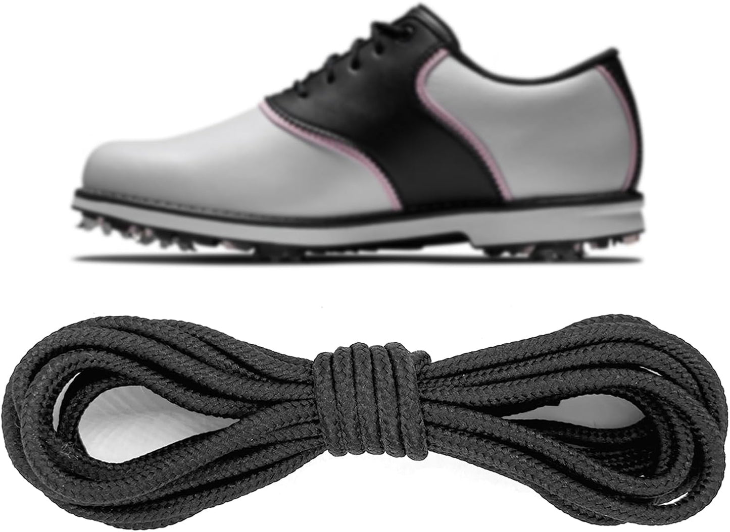 Polyester Golf Shoelaces for FootJoy Golf Sports Shoe, 3/32‘’(2.5mm) Thin Dress Oxford Shoe Lace Replacement Strings