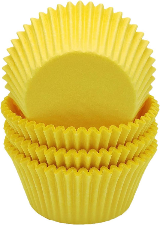 Premium Yellow Greaseproof Cupcake Liners Muffin Paper Baking Cups Standard Size, 100-Count