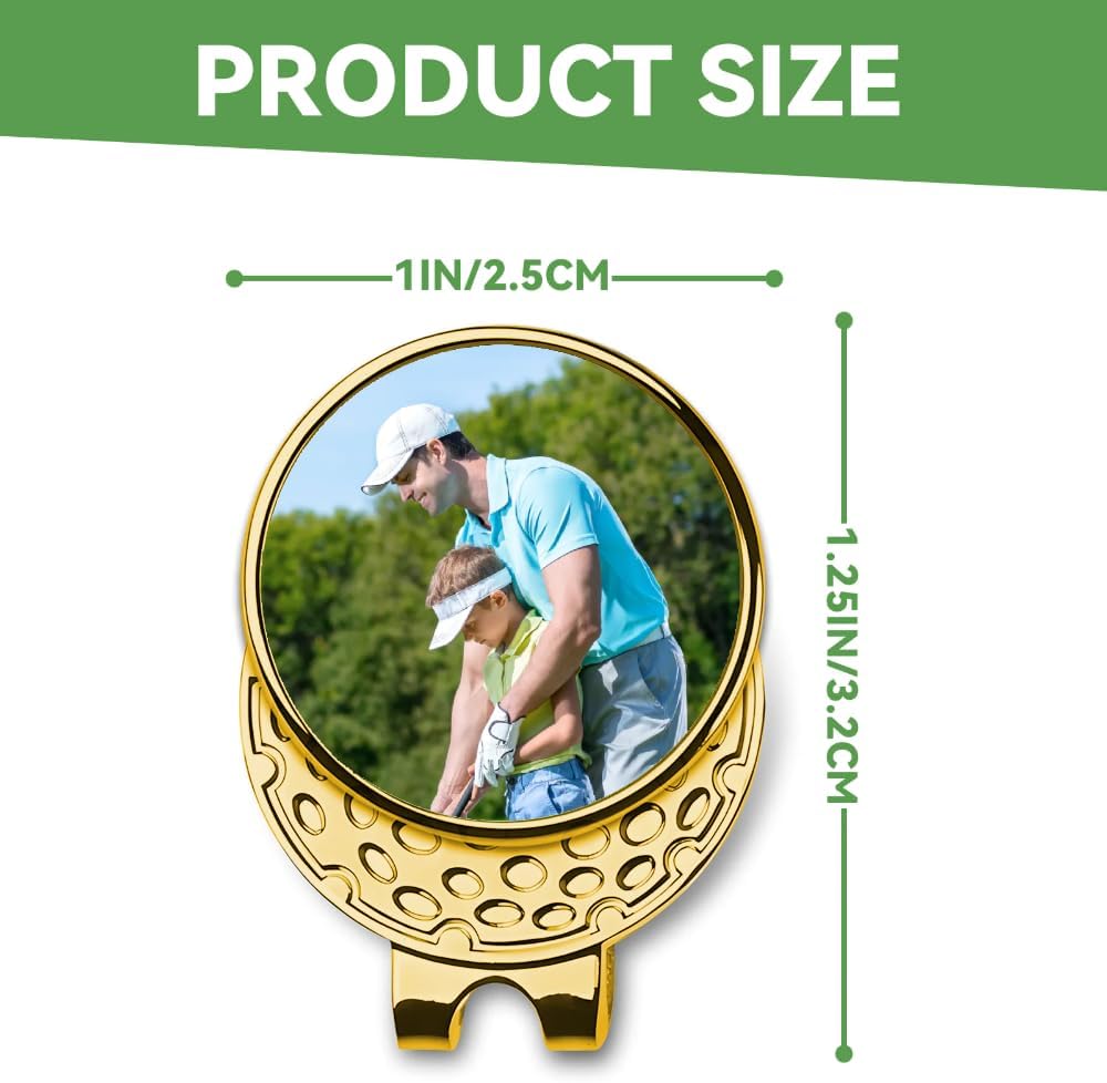 Custom Golf Ball Markers Hat Clip, Personalized Magnetic Hat Clip with Photo, Customized Ball Marker with Photo or Logo or Text for Golf Lovers, Retirement Beginners Gift