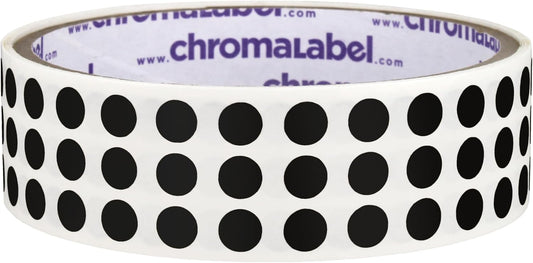 ChromaLabel 1/4 Inch Circle Sticker Labels, Easy to Write On Colored Sticker Dots, Permanent Color Coding Labels - 1000 Colored Sticky Dots per Roll, Black Stickers