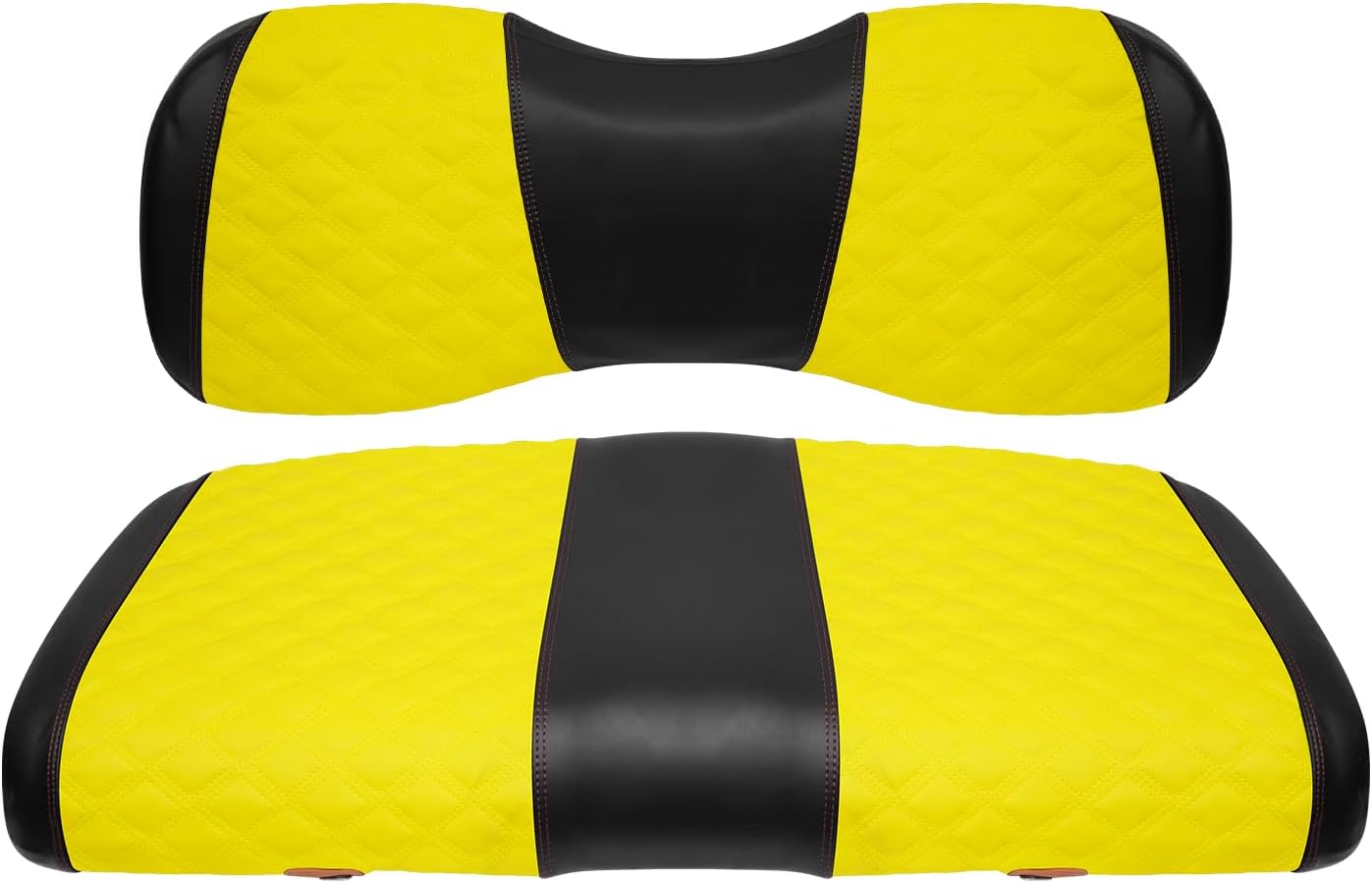 Golf Cart Front Seat Covers for Yamaha Drive 2007-2016/Drive 2 2017+ Front OEM Universal Seat Cushion, Marine Grade Vinyl Leather Seat Covers/Easy to Install-Yellow(2PCS)