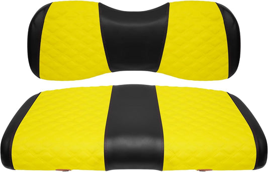 Golf Cart Front Seat Covers for Yamaha Drive 2007-2016/Drive 2 2017+ Front OEM Universal Seat Cushion, Marine Grade Vinyl Leather Seat Covers/Easy to Install-Yellow(2PCS)