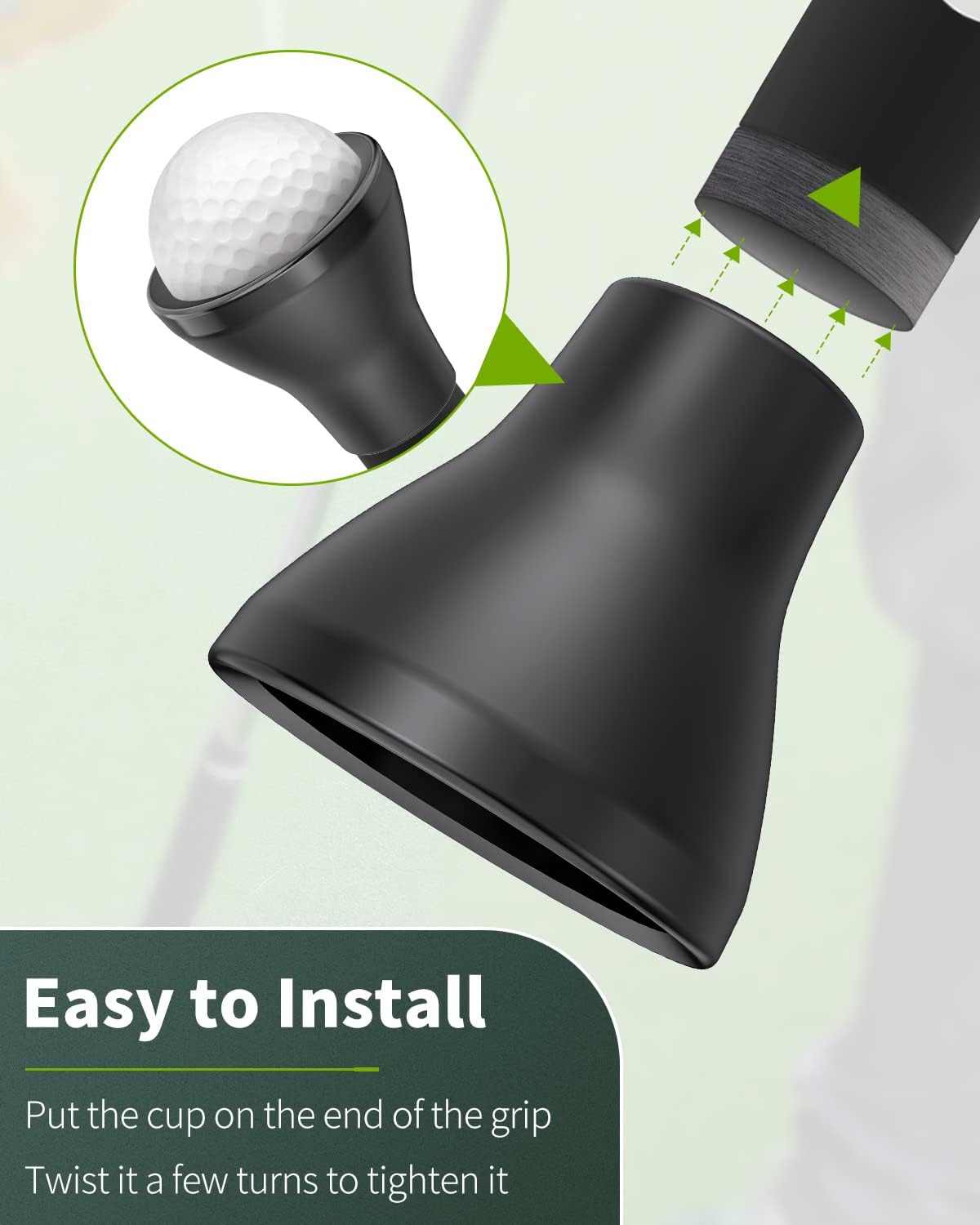 GreenHaven Golf Ball Retriever Grabber for Putters Golf Pick-up Portable Grip Sucker Tool Back Saver for Golfers，3-4 Pack